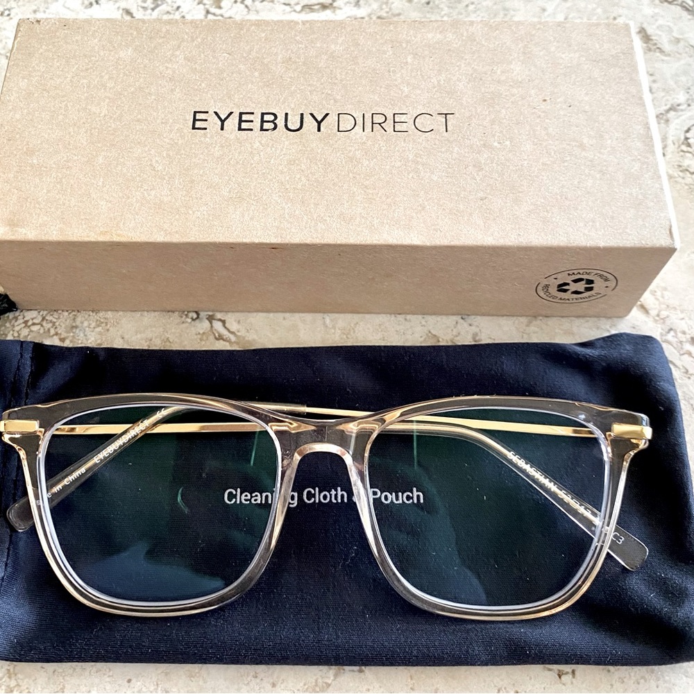 Style Direct Sebastian Square Rose Gold Acetate Blue Light Glasses